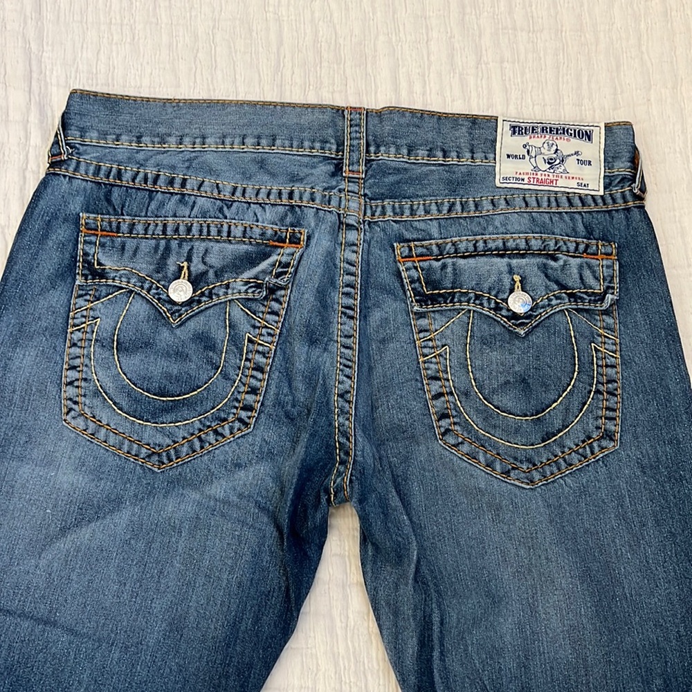 True religion men jeans size 38. Old multi big T . Straight with flap.